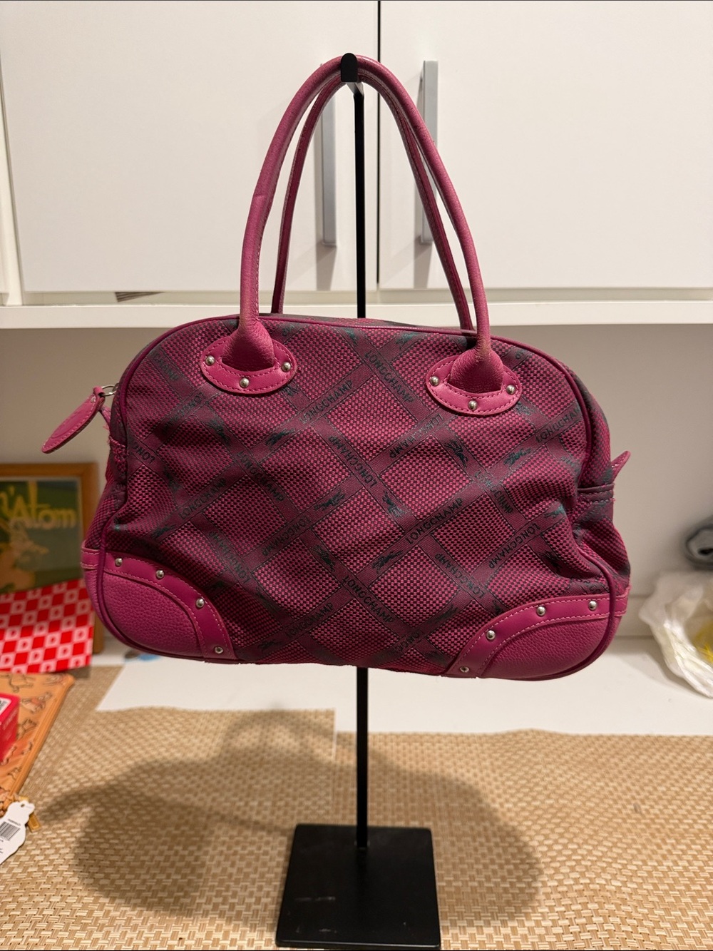 Longchamp Pink Women's Tote Bag - Structured Top-Handle Shoulder Bag